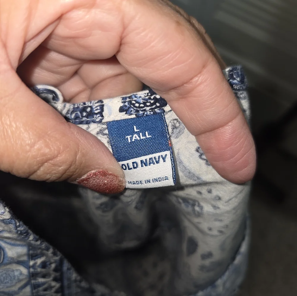 Old Navy Blue and White V Back Dress - Picture 5 of 5